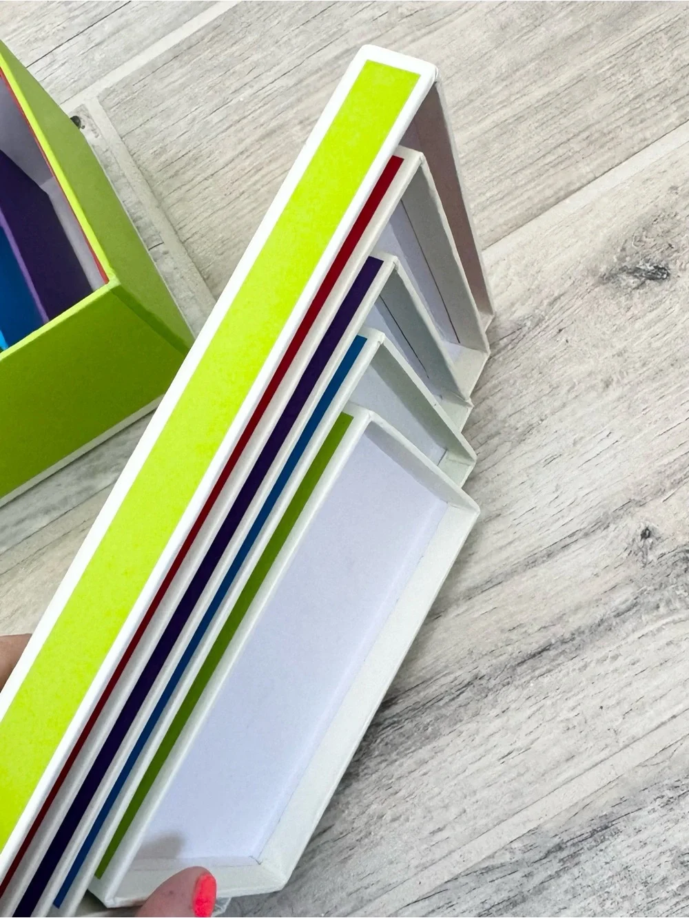 Vibrant Color Variety Nested Rectangular Boxes - Picture 6 of 7